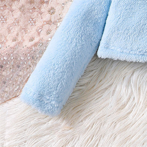 Girls' Flannel Clothes Sets Long Sleeve Pullovers And Pants Winter Warm Soft Fuzzy Homewear With Fleece 2Pcs Sets Girls Apparel