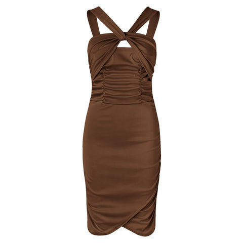 Mini Dress Sexy V Neck Hollow Out Bag Hip Pleated Long Sleeve Casual Party Club Summer Dresses Slimming Wrap Buttocks Skirt