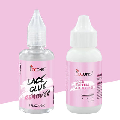 Lace Wig Glue and Remover Set Waterproof Wigs Liquid Glue Invisible Glue for Wigs Long Lasting Bold Hold Wig Adhesive Glue