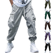 New Men's Casual Jogging Cargo Pants Solid Drawstring Sports Pants WIth Pockets Men Trousers Streetwear Hip-Hop Halen Pants