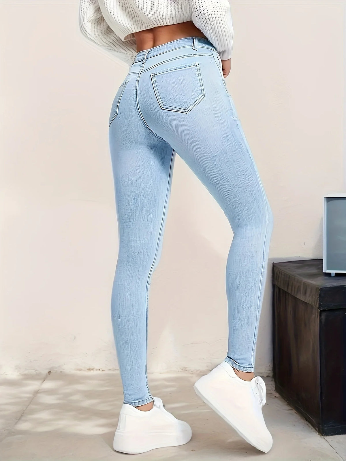 Light Blue Stretch Skinny Jeans – main view