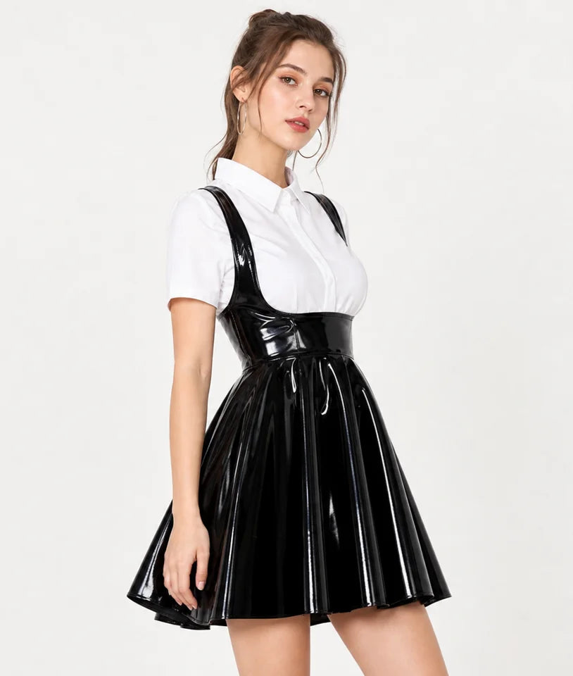 Pleated Faux Leather Tank Dress – view 2 of 8