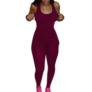 Women's Sexy Elastic Slim Fit Rompers Summer Sports Jumpsuit Womens Jumpsuit Casual Skinny Sportswear Female One Piece Jumpsuit