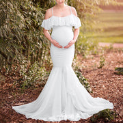 Maternity Dresses For Photo Shoot Pregnant Dress Lace Props Short Sleeve Solid Aline Dress Ropa De Maternidad Embarazo Juvenil