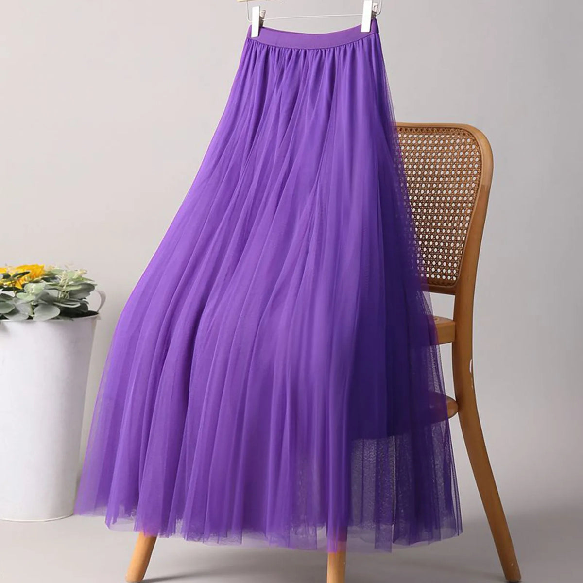 Pleated Tulle A-Line Skirt – view 4 of 11