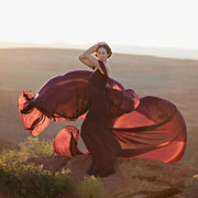 Soft Chiffon Fabric Maternity Photography Props Dress Off Shoulder Sleeveless Solid Maternity Dress Belts одежда для беременных