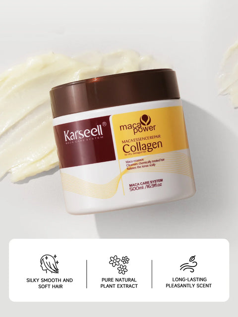 Karseell Collagen Hair Treatment Deep Repair Conditioning Argan Oil Hair Mask Essence for Dry Damaged Hair 100ml/500ml