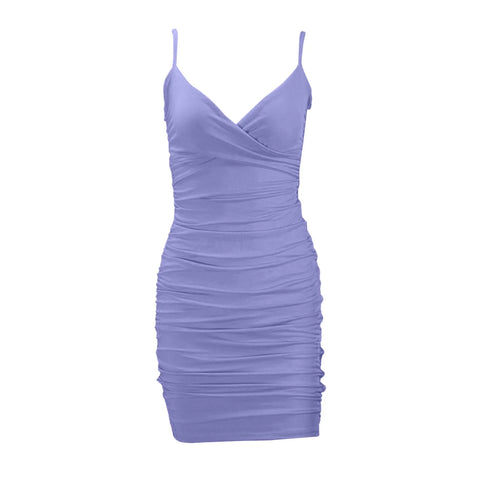 Women Suspenders Party Dress Lady Outfit Sexy Slim Fit Dress V-neck Y2k Clubwear Bodycon Hip-wrapped Mini Dress