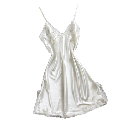 Winter Sleepwear For Sleeping Very Sexy Night Woman Nightie Dress Silk Sleeveless Lace Baby Doll Lingerie Pajamas Bodysuit Night