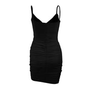 Women Suspenders Party Dress Lady Outfit Sexy Slim Fit Dress V-neck Y2k Clubwear Bodycon Hip-wrapped Mini Dress