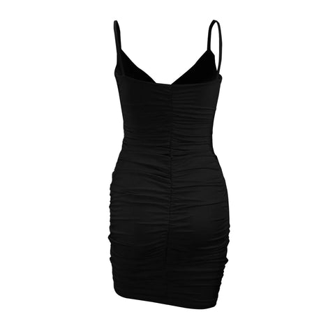 Women Suspenders Party Dress Lady Outfit Sexy Slim Fit Dress V-neck Y2k Clubwear Bodycon Hip-wrapped Mini Dress