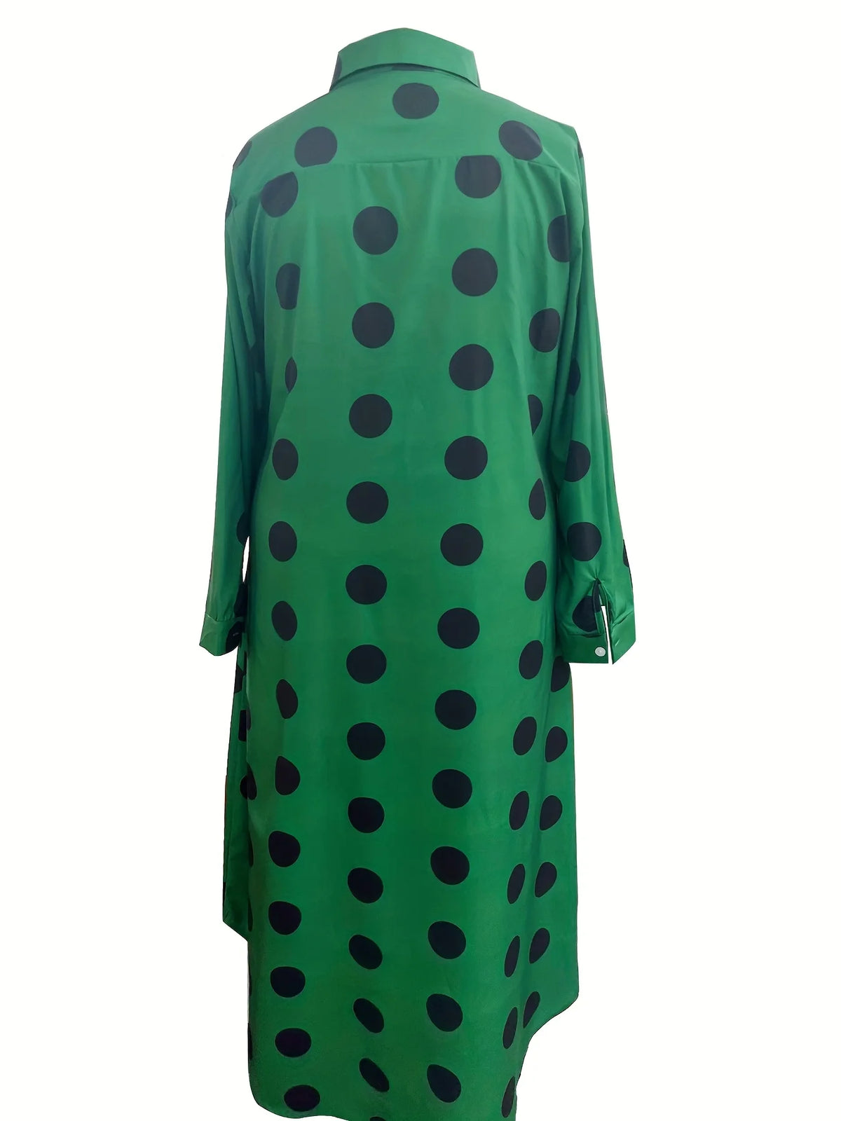 Polka Dot Button-Down Shirt Dress (Plus Size) – view 2 of 6