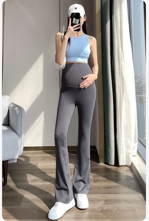 Maternity Leggings for Pregnant Women Yoga Flared High-waisted Trousers Pregnancy Clothes Maternity Yoga Flared Pants