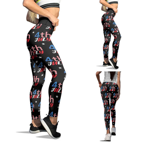 American Flag Printed Leggings For Women Tummy Control Skinny Pants For Yoga Running Pilates Women'S Trousers