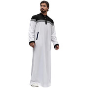 Men's Casual Muslim Arab Middle Eight Sleeve Embroidered Robes Long Sleeve Shirt Men Festival Traditional Muslim garment robe