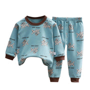 Children Pajamas Winter Clothing Set For Boys Girls O-neck Tops + Long Pants Baby Sleepwear Cartoon Soft Cotton Kids Pyjamas Set