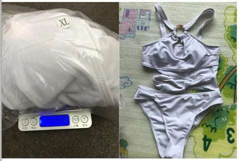 Sexy Bikini Set One Shoulder One Piece Swimsuit 2025 New Off Shoulder Black White Patchwork Swimwear Bodysuits Bathing Suit