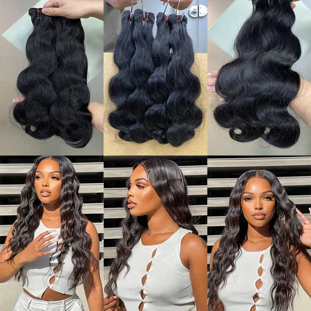 15A Double Drawn Hair Bundles Body Wave Vietnamese Raw Hair Bundles Human Hair Extensions 18 20 22 Inch Tissage Humain Hair