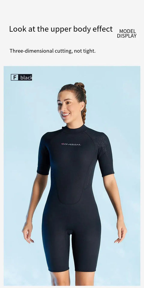 NEW Wetsuit 3mm Neopreno Surf Suit Short Sleeve Swimwear Kitesurf Scuba Diving Suit Spearfishing Swimsuits for Women