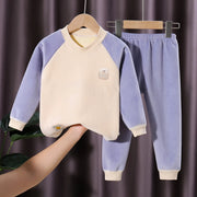 Kids 2 Piece Toddler Boys Girls' Winter Fleece Pajama Set Warm Fleece Matching Sleepwear Set Tops+Pants Outfits Clothes Girls