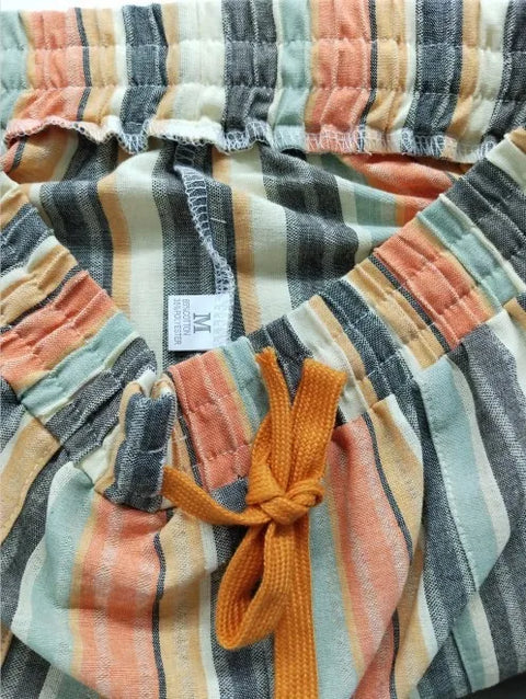 Women Athletic Shorts Women's Striped Shorts Drawstring High Waisted Casual Summer Shorts Womens 3x Tops Short Sleeve