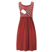 Women's Pregnancy Sleeveless Nursing Dress Maternity Dress Breastfeeding Clothes Summer Maternity Sleepwear Pregnancy Dresses