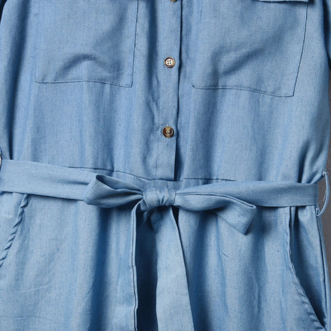 Trousers Women Denim Jeans Women Jumpsuits Solid Lapel Short-Sleeved Jumpsuit Loose Bottoms Casual Short Pants женская одежда