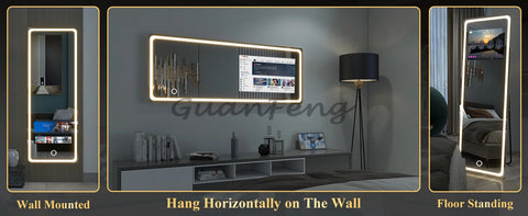 Smart Mirror , Project Touch Screen TV Mirror Android with WIFI Apps Backlit Light Smart Mirror Bathroom Hotel Home