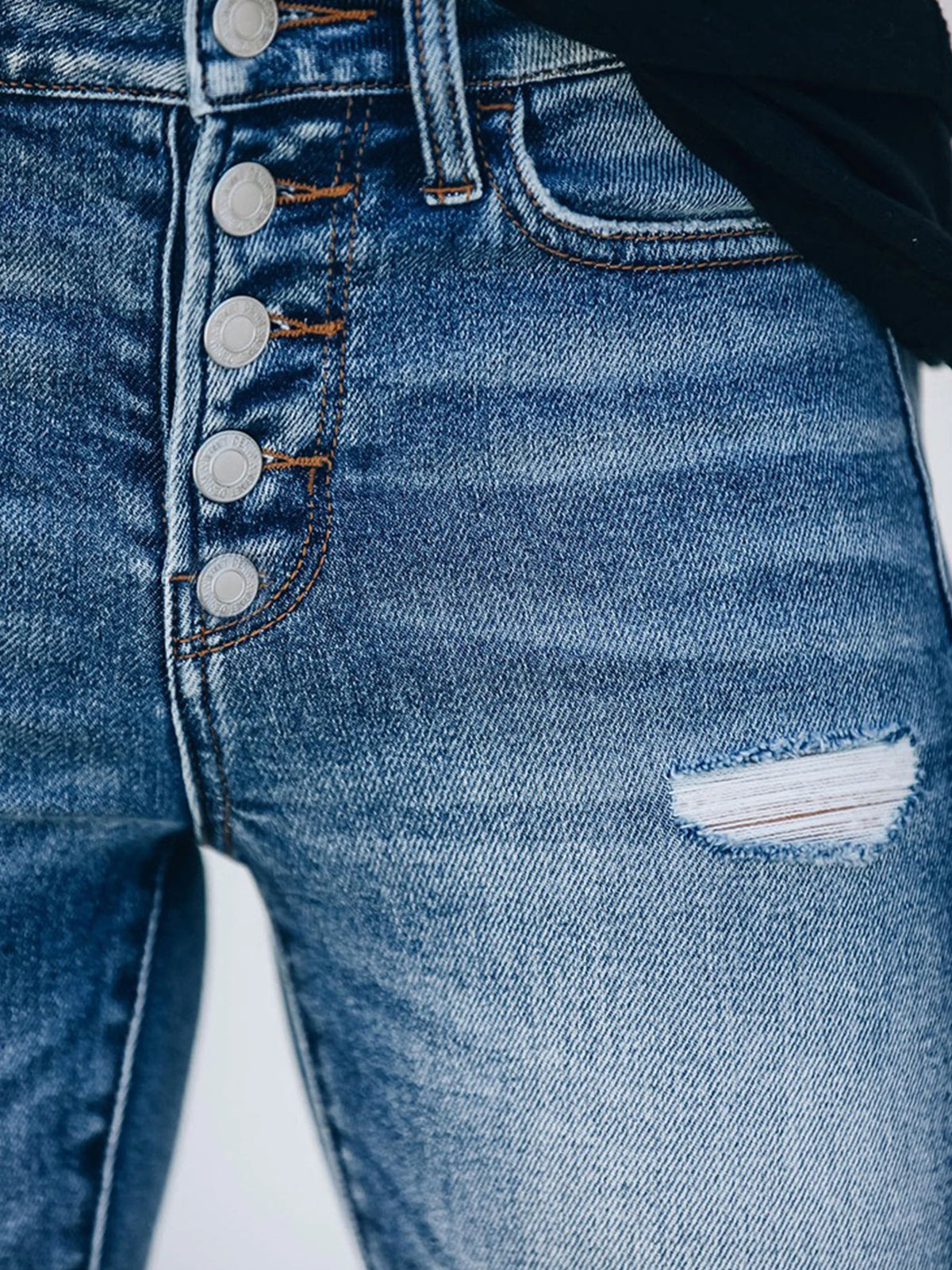 Button-Fly Ankle Skinny Jeans – view 3 of 5