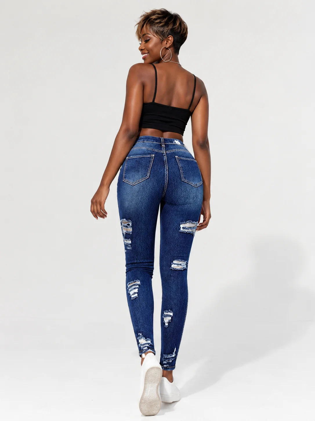 Distressed High-Waist Skinny Jeans – view 4 of 6