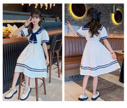 Girls School Dress Summer Dresses for Kids Costume Preppy Style School Teenagers Children Clothes Vestidos Dresses
