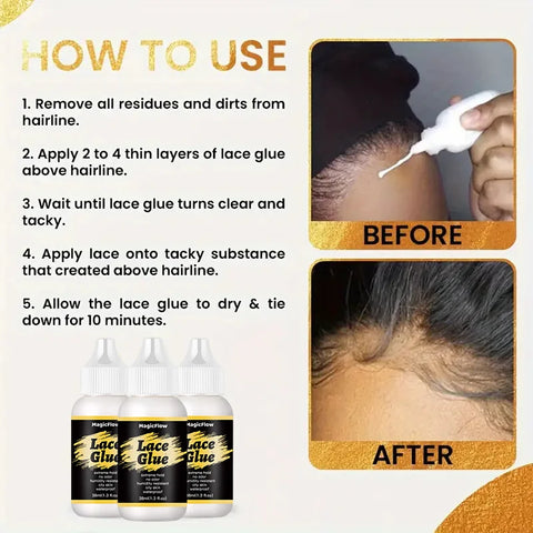 Lace Glue Waterproof Invisible Strong Hold For Wig Super Bonding Adhesive Glue