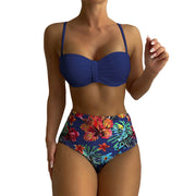 Floral Push Up Bikini Bandeau Swimsuit Women 2025 Swimwear Female High Waisted Bikinis Set Sexy Swim Wear For Woman Bathing Suit