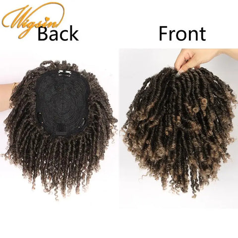 WIGSIN 6Inch Synthetic Men Dreadlocks Toupee Wigs Half Clip Topper Crochet Braids Women Wig