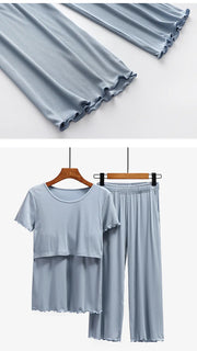 Maternity Nursing Sleepwear Clothes Set Breastfeeding Nightwear for Pregnant Women Pregnancy Breast Feeding Pajamas Suits