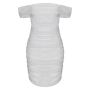 Summer Dress Woman 2025 Women Fashion Off Shoulder Cowl Neck Bandeau Sequined Party Mini Dress Party Dresses Evening Dress