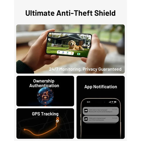 500H Robotic Lawn Mower Reception 0.12 Acre, Max. 0.17 Acre, Ultrasense AI Vision+ RTK Positioning, Auto Mapping, App Control