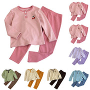 Kid's Sleepwear Sets Autumn Winter Homewear Boys Girls Cartoon Print Long Sleeve T Shirt Long Pants Pajamas Suits Winter Clothes