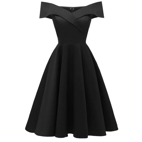 Women Solid Color Formal Dress Off Shoulder One Neck High Waist Dresses Evening Party Prom Bridesmsid Chiffon Dress Robe Femmes