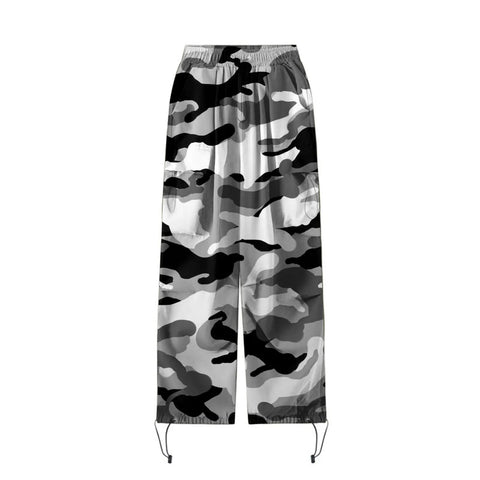 Womens Camouflage Cargo Pants American Streetwear Y2k Hip Hop Loose Baggy Trousers Street Casual Joggers Wide Leg Sweatpants