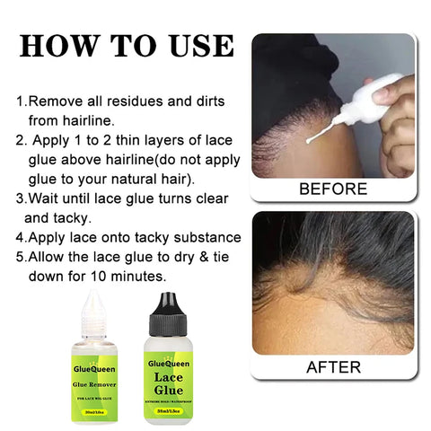 38ml 1.3oz Wig Glue Waterproof Hair Replacement Adhesive Sweatproof And 30ml 1oz Glue Remover For Lace Front Wig