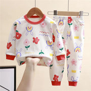 Children Pajamas Winter Clothing Set For Boys Girls O-neck Tops + Long Pants Baby Sleepwear Cartoon Soft Cotton Kids Pyjamas Set