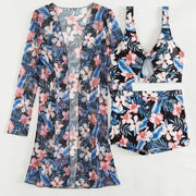 Brazilian Bikini Set Women Floral Printed Beach Wear Three Piece Push Up Cover Up Swimsuit Sexy Swimming Suit 2024 Bathing Suit