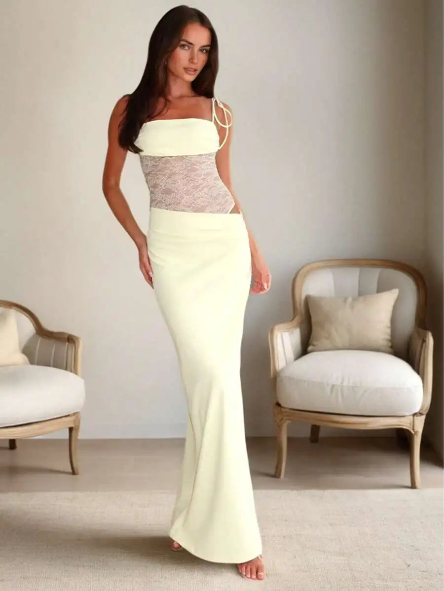 Yellow Lace Bodice Maxi Dress – view 6 of 6