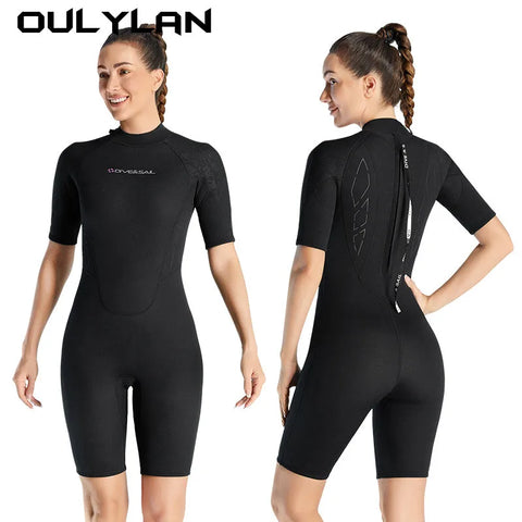 NEW Wetsuit 3mm Neopreno Surf Suit Short Sleeve Swimwear Kitesurf Scuba Diving Suit Spearfishing Swimsuits for Women