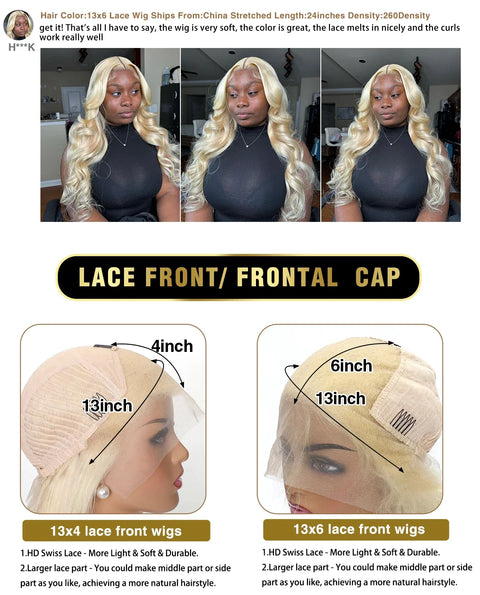 Body Wave 613 Hd Lace Frontal Wig 13x6 Human Hair Wigs 250 Density 13x4 Transparent Lace Honey Blonde Glueless Wigs For Women