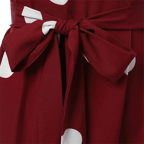 2025 Women Spring Muslim Dress Elegant Casual Loose Abaya Kaftan Sundress Long Sleeved Polka Dots Printed O-neck Maxi Robe