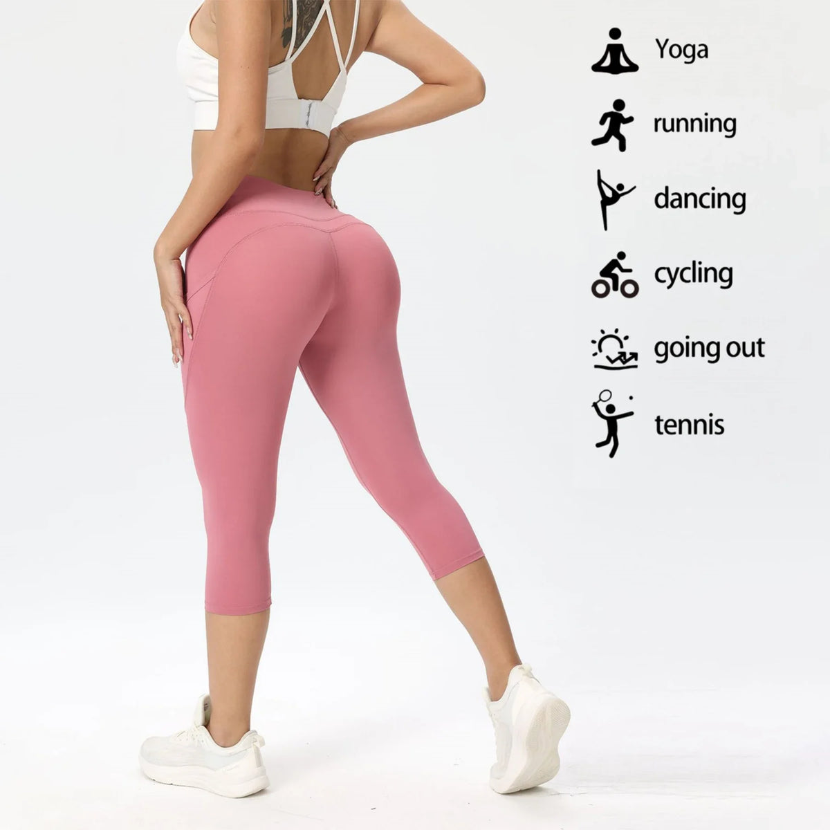 High-Waist Capri Leggings with Phone Pocket, 3-Pack – view 3 of 9