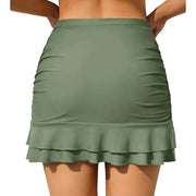 Swim Skirt For Women Bathing Suit Bottoms High Waisted Ruched Skirt Swimsuits With Built In Brief Skirt Female Clothing 2024