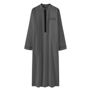 2025 Muslim Men Robe Embroidered Loose Long Skirt Ramadan Prayer Kaftan Pakistan Attire Thobe Gentleman Traditional Dress